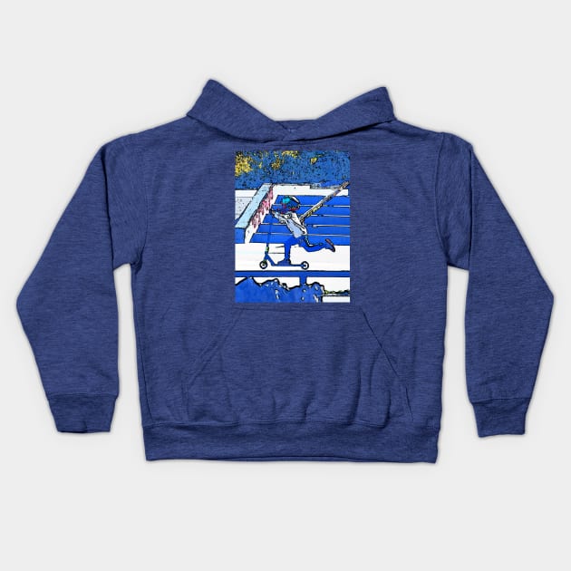 Learning to Scooter! - Scooter Boy Kids Hoodie by Highseller